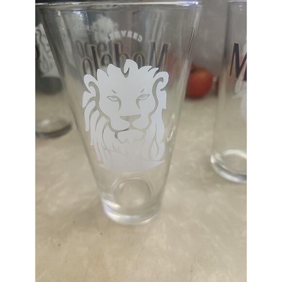 Modelo Cerveza Set Of 4 Pint Glasses Lion Logo - Picture 3 of 4